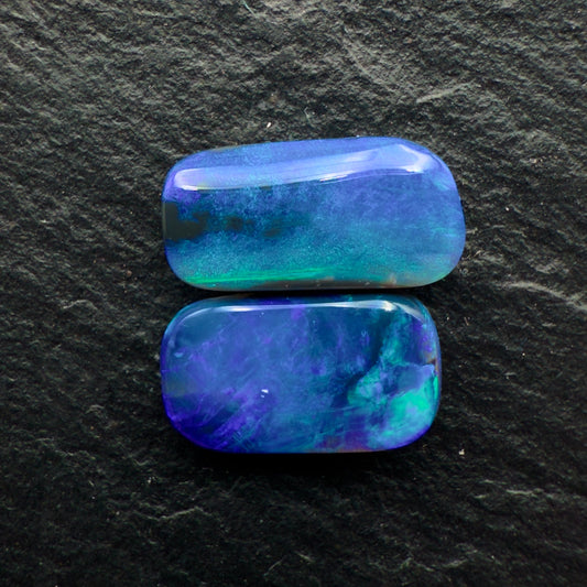2.72ct Bundle (Price For Parcel) Picture stone Black Opals With Marbled Blues And hints Of Green