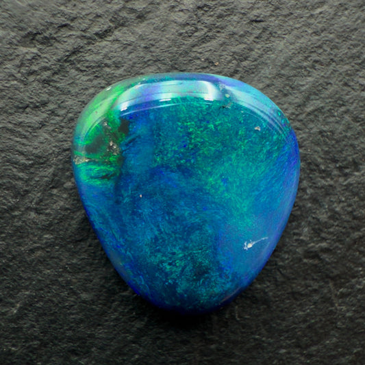 2.83ct Picture Stone Black Opals With Marbled Blue, Green And Black