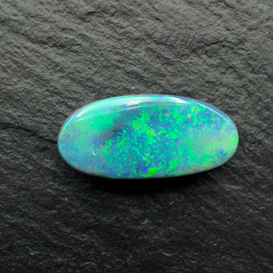 2.42ct Picture Stone Black Opal With Marbled Blue, Green And Black