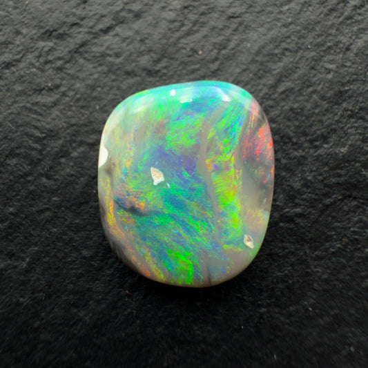 2.1ct Picture Stone Black Opals With Marbled Green, Pink And Grey