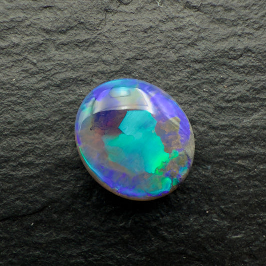 1.44ct Picture Stone Black Opal A With Flagstone Like Pattern And Teal And Purples