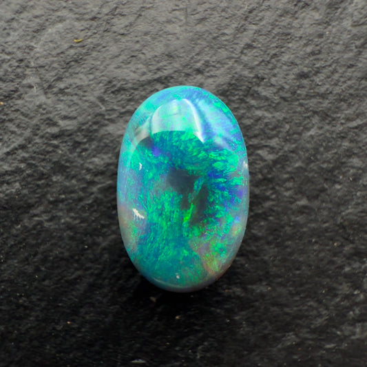 1.52ct Affordable Black Opal With Mossy Pattern And A Dark Center