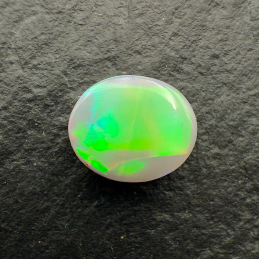 1.0ct Affordable Dark Opal With Neon Green Broadflash Pattern