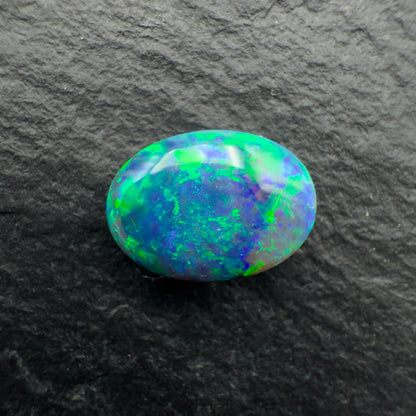 0.91ct Gem Black opal With AVivid Moss Pattern