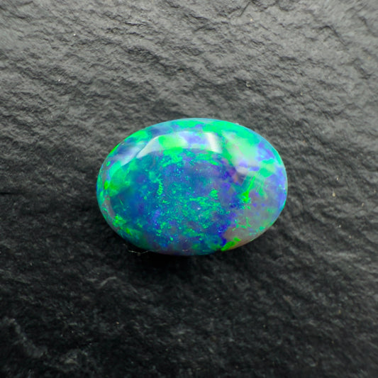 0.91ct Gem Black opal With AVivid Moss Pattern