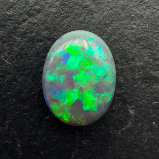 2.86ct Affordable Dark Opal With unique pattern and Bright Green Color Play