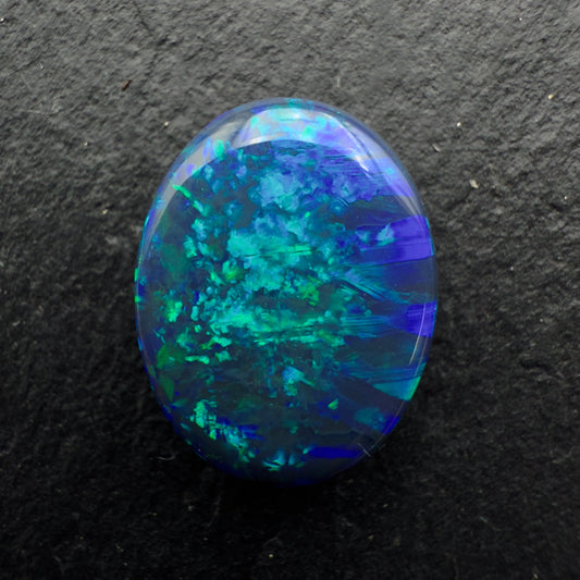 5.31cts Gem Black Opal With Vivid Dark Blue-Green And A Unique Pattern