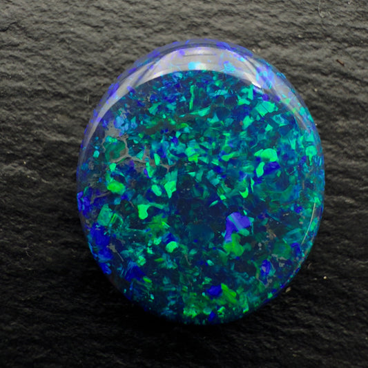 7.12cts Gem Black Opal With Vivid Dark Dlue-Green Pinfire Pattern