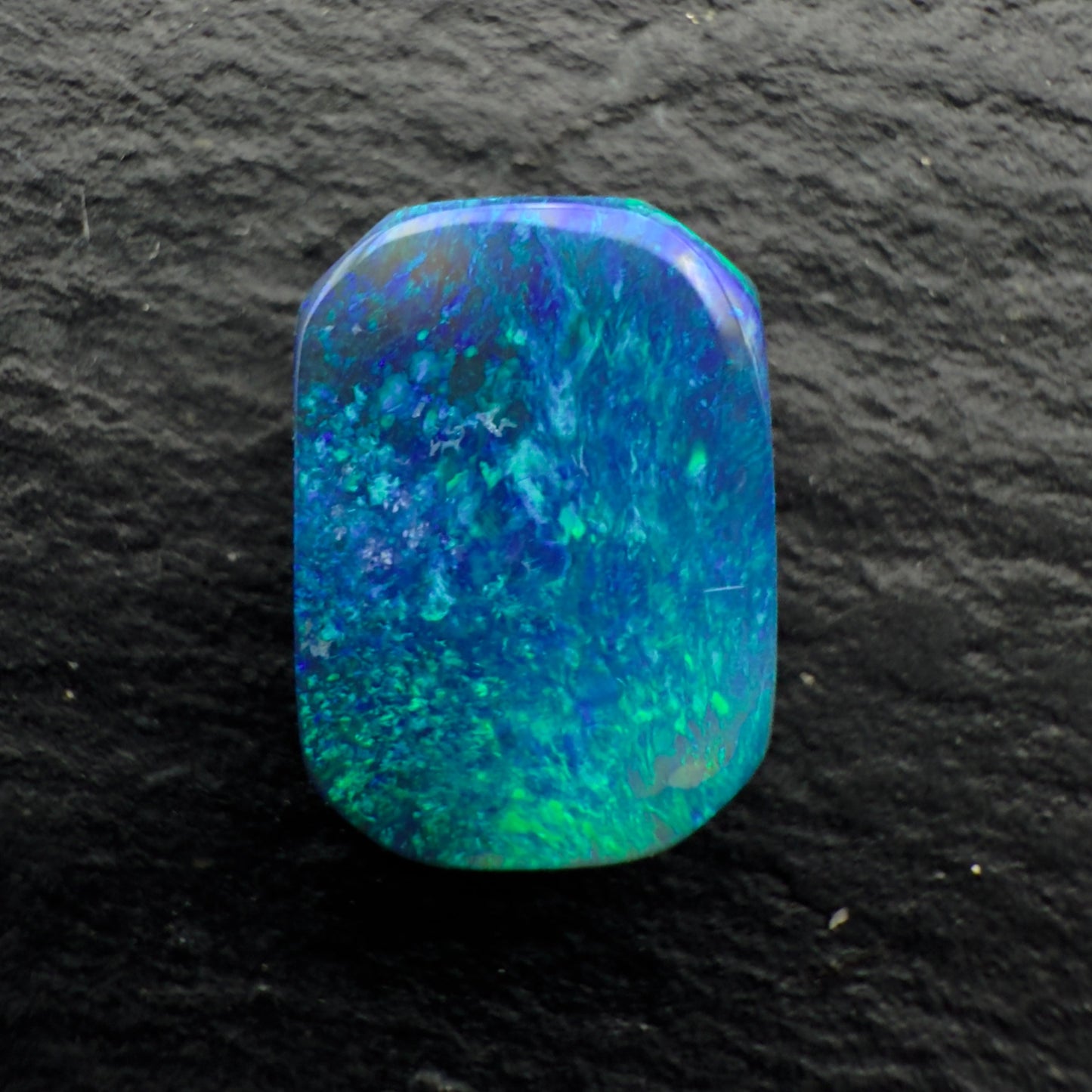 2.16cts Gem Black Opal With A Blue Green Moss Pattern