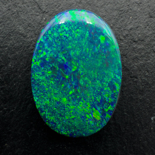 10cts Gem Black Opal With Vivid Dark Blue-Green Pinfire Pattern