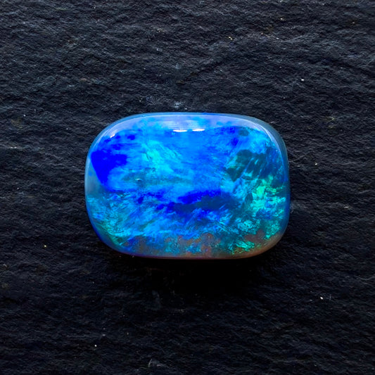 1.85 Gem Black Opal With Rich Blues-Greens And A Moss Pattern