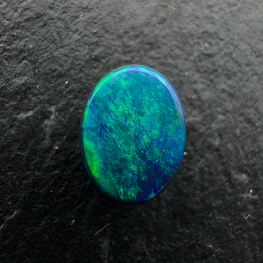 1ct Beautiful Blue Green Gem Black Opal With Green Moss pattern