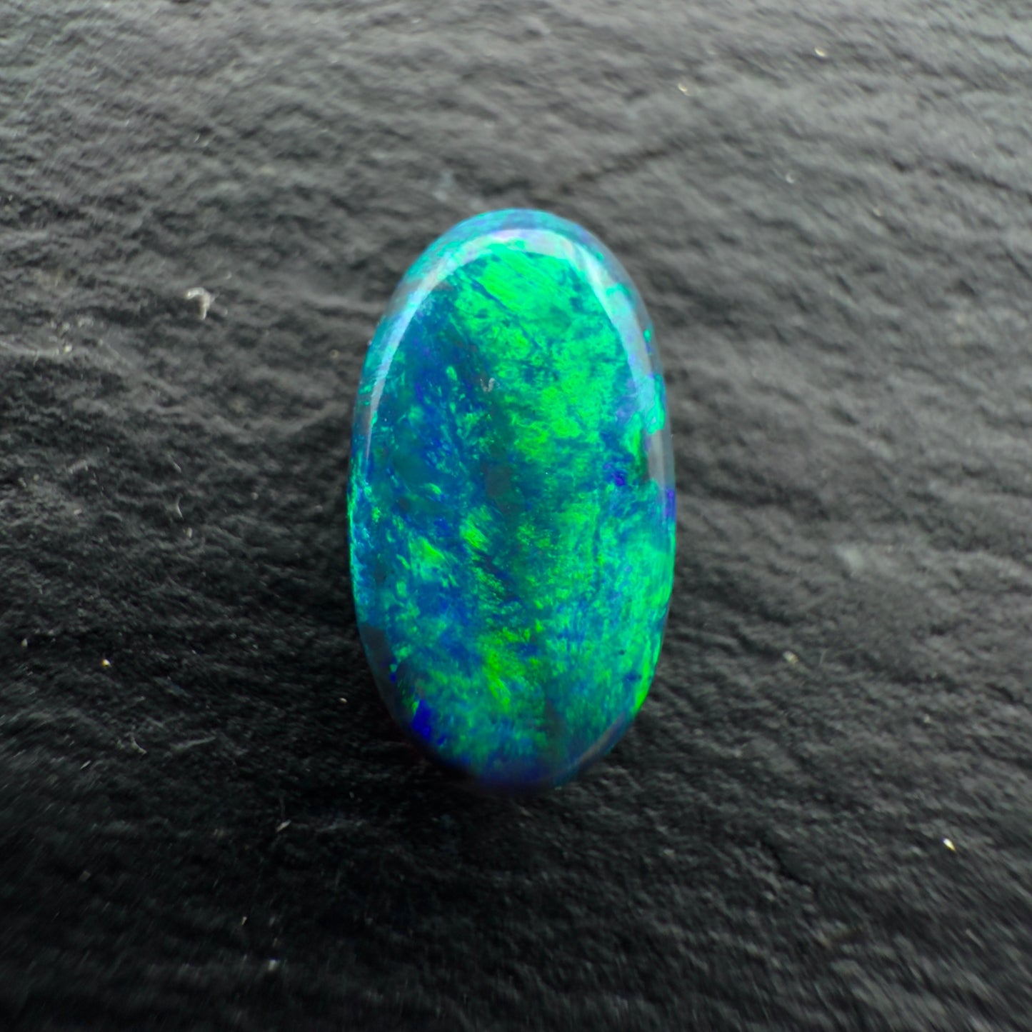 1.3cts Gem Black Opal With A Green Blue Pattern