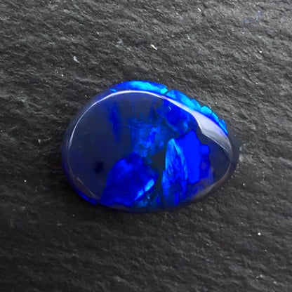 1.55cts Gem Black Opal With A Deep Blue Blocky Pattern