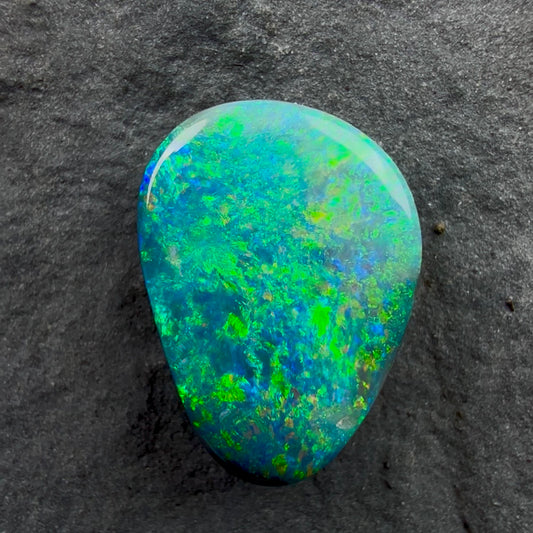 1.8cts Affordable Gem Black Opal With A Pinfire pattern And Deep Green, Blue and Gold Colorplay