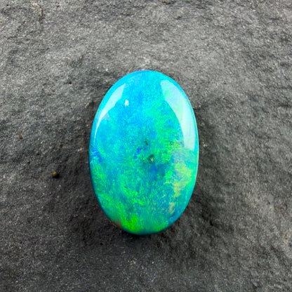 1.75cts Affordable Gem Black Opal With A Mossy Deep Green-Blue Pattern