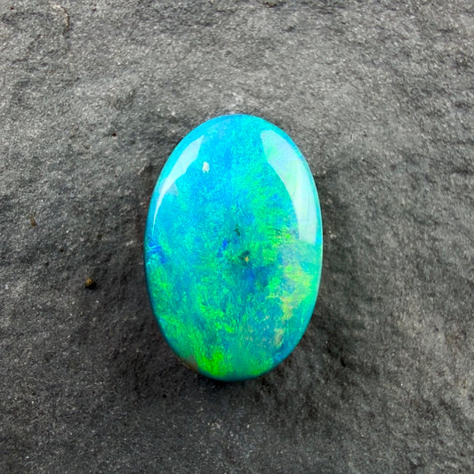 1.75cts Affordable Gem Black Opal With A Mossy Deep Green-Blue Pattern