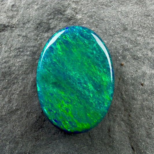 2.7cts Affordable Gem Black Opal With A Moss Pattern