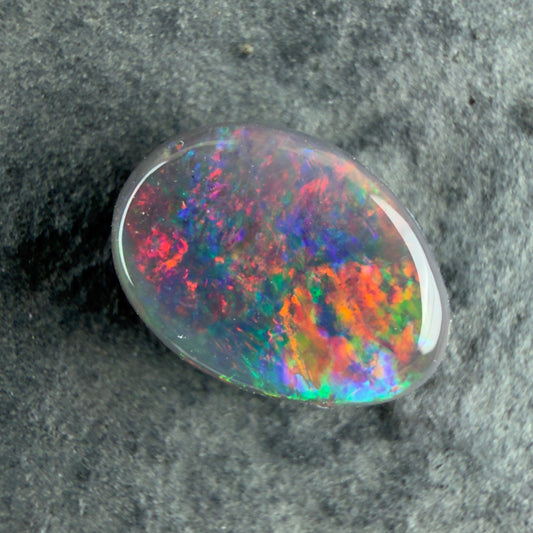 1.31cts Gem Black Opal With A Beautiful Red Pink Multicolor Pattern