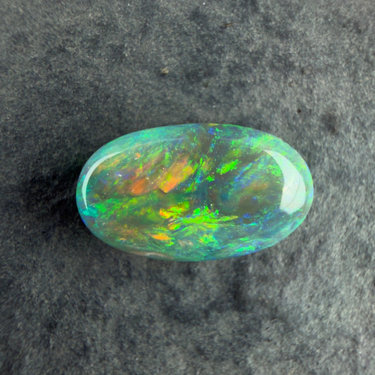 1.26cts Dark Opal With A Beautiful Green Yellow Gold Pattern