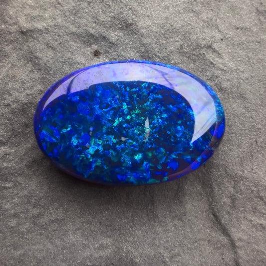 3.32cts Affordable Gem Black Opal With A Deep Blue Green Pattern
