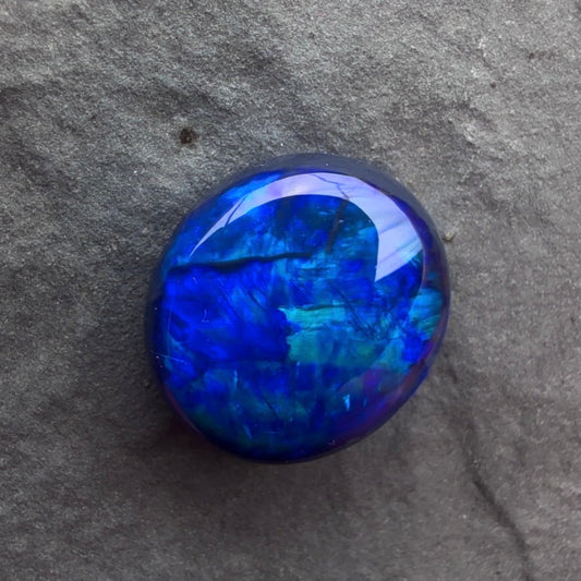 3.2cts Affordable Gem Black Opal With A Deep Blue Green Pattern
