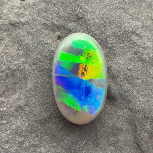 1.78cts Affordable Gem Dark Opal With A Blue Green Yellow Gold Ribbon Pattern