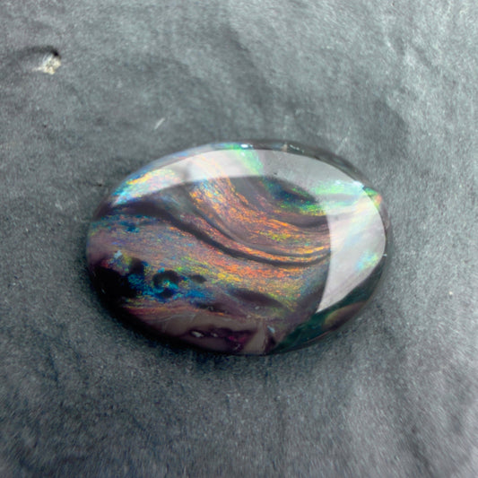 1.51cts Picture Stone Black Opal With A Red Pink Multicolor Palette