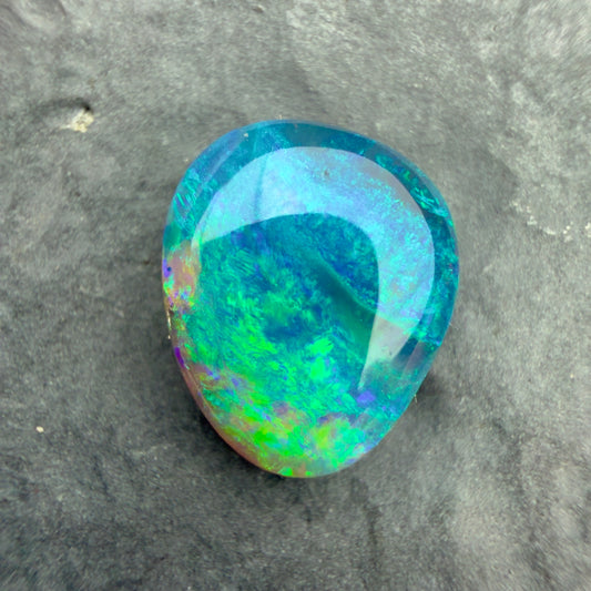 2.47cts Gem Black Opal With A Blue Green Color Palette And a Moss Pattern