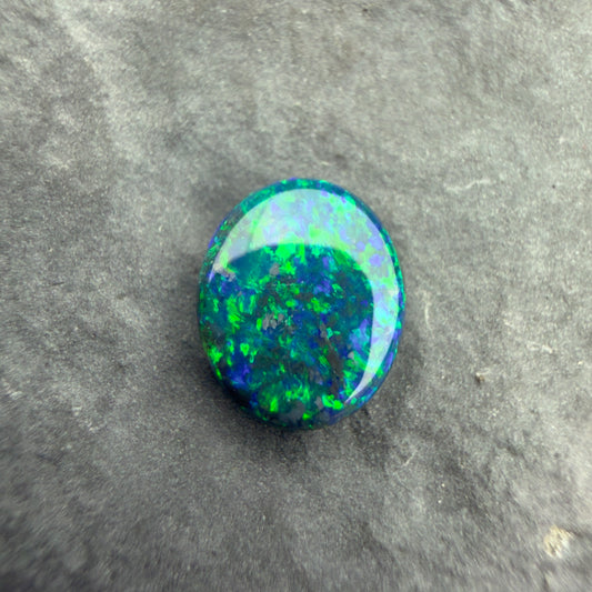 0.77cts Gem Black Opal With A Blue Green Palette