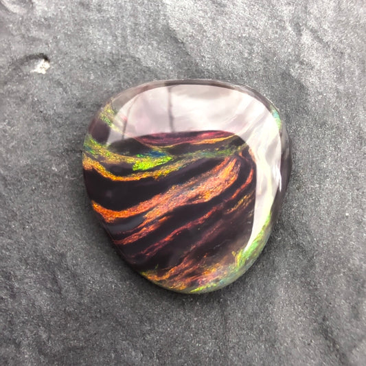 2.23cts Picture stone Black Opal With A Red Pink Multicolor Palette