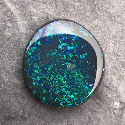 2.63cts Affordable Dark Opal With A Pinfire pattern and Blue Green Play Of color
