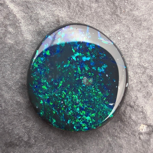 2.63cts Affordable Dark Opal With A Pinfire pattern and Blue Green Play Of color