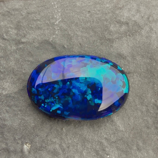 2.36cts Gem Black Opal With A Dark Blue Green play of color