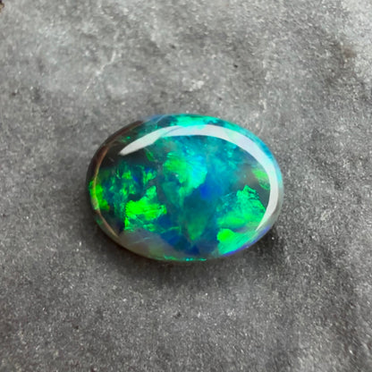 0.47ct Affordable Black Opal With A Green Blue Play Of Color, From Lightning Ridge Australia