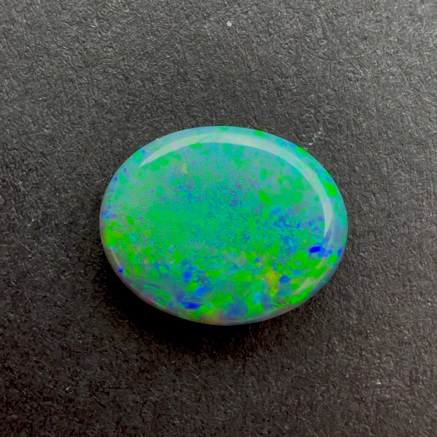 1.38cts Black Opal With A Green Blue Play Of Color, From Lightning Ridge Australia