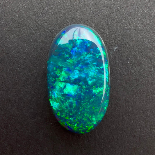 2.66cts Black Opal With A Blue and Green Play Of Color, From Lightning Ridge Australia