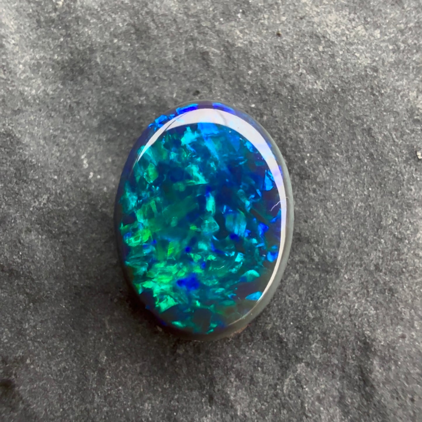 0.68cts Affordable Black Opal With A Green Blue Play Of Color, From Lightning Ridge Australia