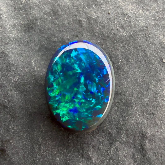 0.68cts Affordable Black Opal With A Green Blue Play Of Color, From Lightning Ridge Australia