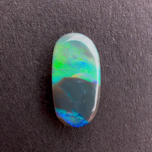 0.53cts Black Crystal Opal With A Green Blue Play Of Color, From Lightning Ridge Australia