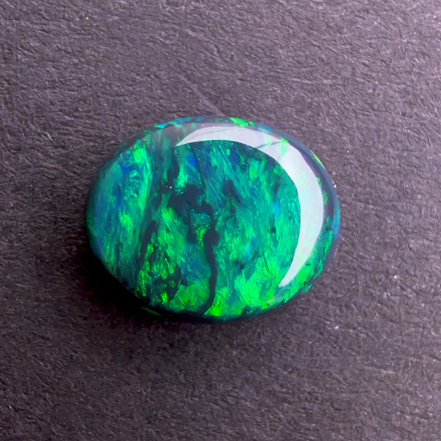 1.23cts Black Opal With A Deep Green Blue Play Of Color, From Lightning Ridge Australia