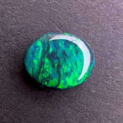 1.23cts Black Opal With A Deep Green Blue Play Of Color, From Lightning Ridge Australia