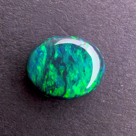 1.23cts Black Opal With A Deep Green Blue Play Of Color, From Lightning Ridge Australia