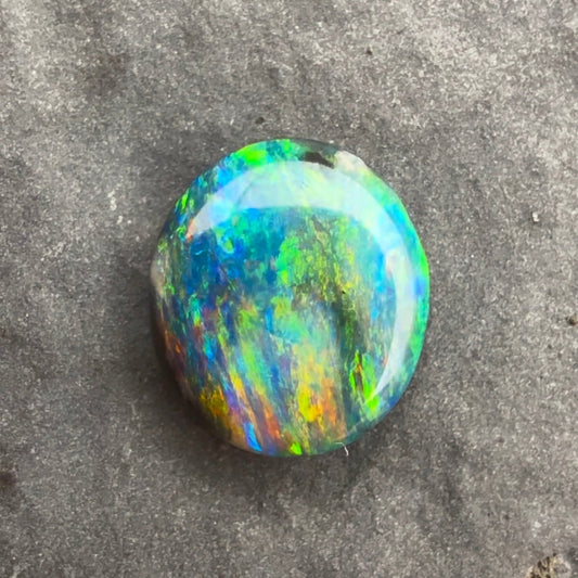 0.83cts Black Opal With A Red Blue Multicolor Play Of Color, From Lightning Ridge Australia