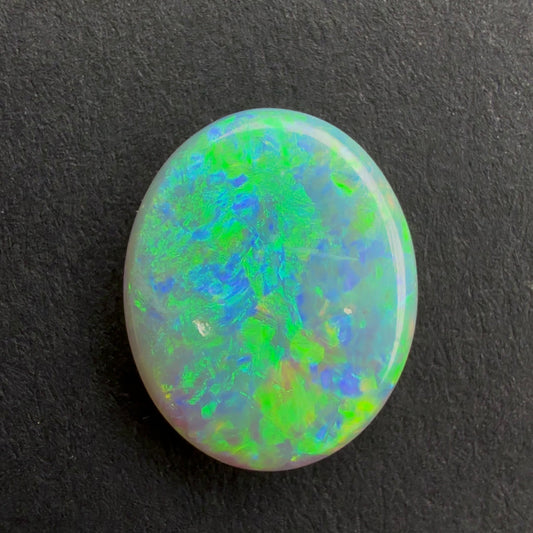 1.55cts Dark Crystal Opal With A Green Blue Play Of Color, From Lightning Ridge Australia