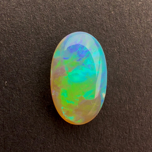 0.78cts Top Gem Crystal Opal With A Green Blue Play Of Color, From Lightning Ridge Australia