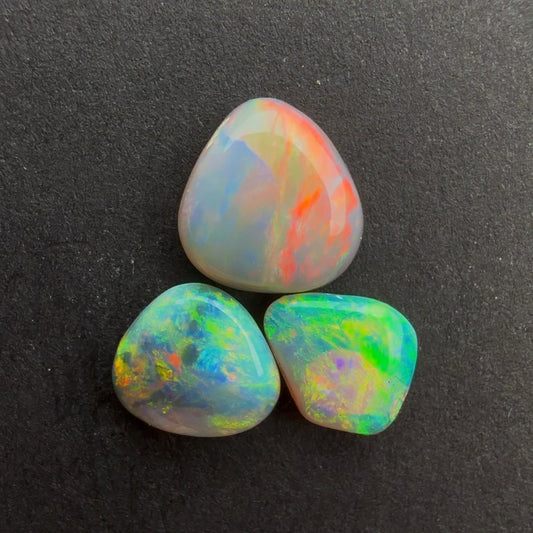 (Price For Parcel) Affordable Dark Opal Bundle With A Red Pink Multicolor Play Of Color, From Lightning Ridge Australia