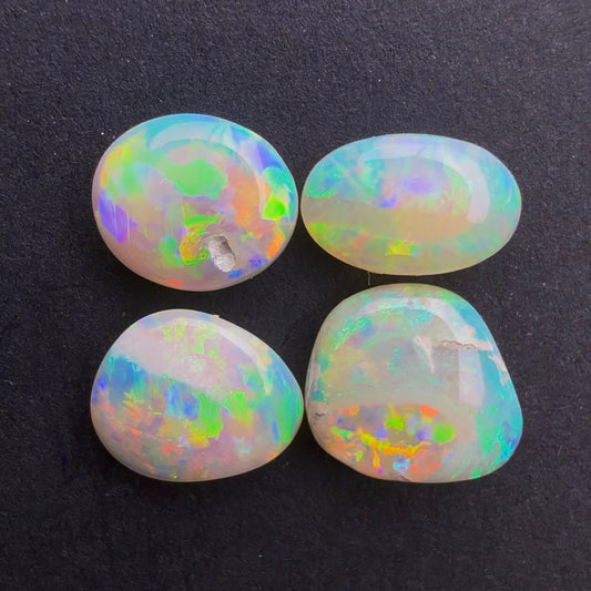 (Price For Parcel) Affordable Dark Crystal Opal Bundle With A Blue Green Multicolor Play Of Color, From Lightning Ridge Australia