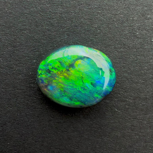 1.29cts Black Opal With A Green Blue Play Of Color, From Lightning Ridge Australia