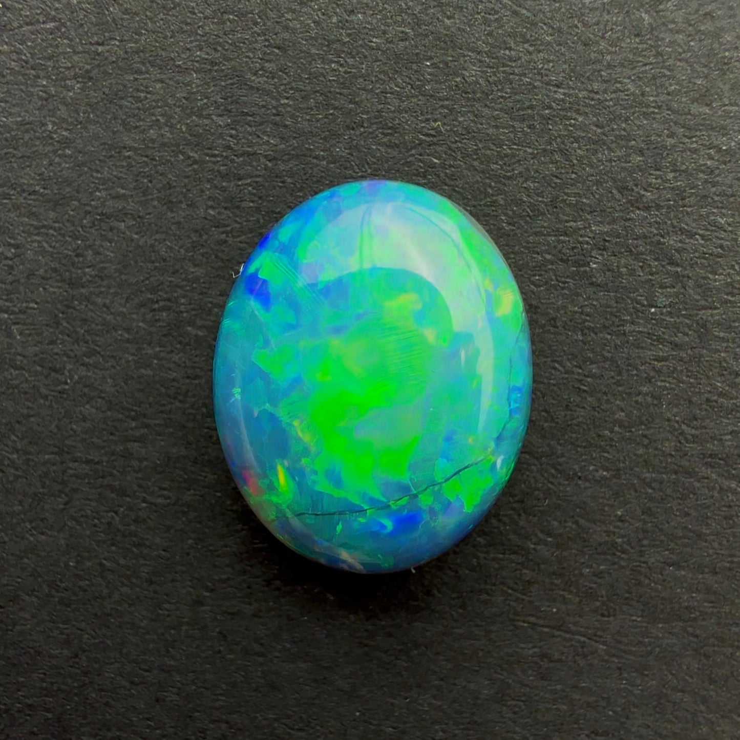 2.45cts Black Opal With A Green Blue Play Of Color, From Lightning Ridge Australia